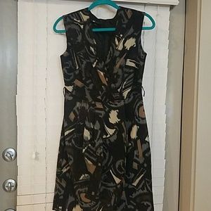 Surplice faux wrap dress